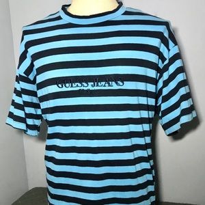 Vintage 90s Guess Striped Men's Tee Shirt